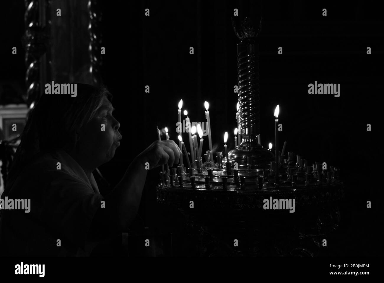 Preghiera candele Foto Stock