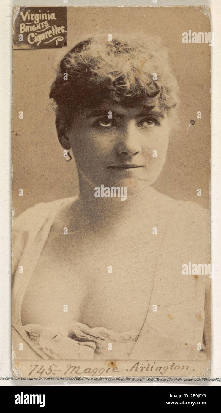 Rilasciato da Allen & Ginter, Card 745, Maggie Arlington, dalla serie Attori e Attrici (N45, tipo 2) per Sigarette Virginia Brights, ca. 1888, foto Albume, foglio: 2 3/4 x 1 3/8 in. (7 x 3,5 cm Foto Stock