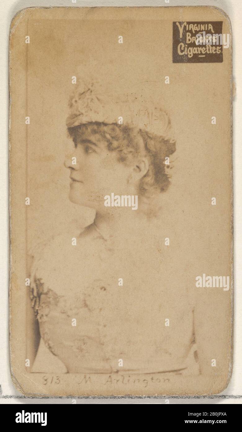 Rilasciato da Allen & Ginter, Card 813, Maggie Arlington, dalla serie Attori e Attrici (N45, tipo 2) per Sigarette Virginia Brights, ca. 1888, foto Albume, foglio: 2 3/4 x 1 3/8 in. (7 x 3,5 cm Foto Stock
