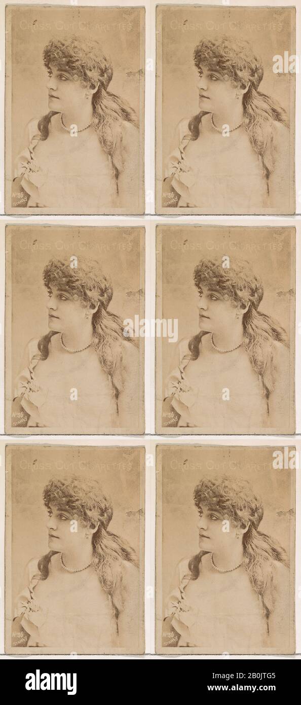 Pubblicato da W. Duke, Sons & Co., numero di carta 36, Stanly, dagli Attori e Attrici serie (N145-1) rilasciato da Duke Sons & Co. Per promuovere Cross Cut Sigarette, 1880s, Albumen fotografia, foglio: 2 1/2 × 1 3/8 in. (6,4 × 3,5 cm Foto Stock