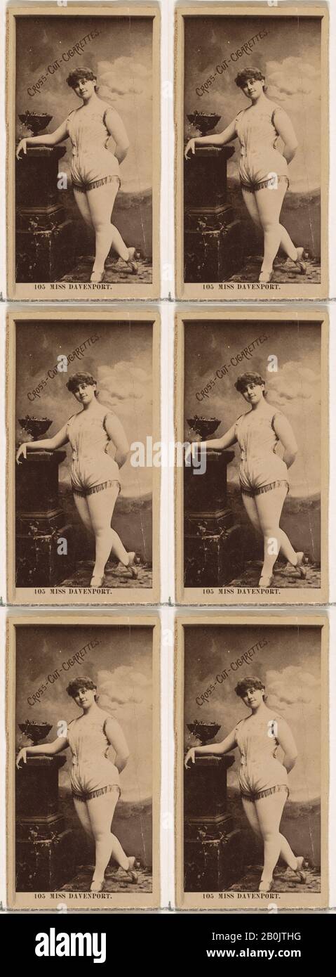 Pubblicato da W. Duke, Sons & Co., numero di carta 105, Fanny Davenport, dagli Attori e Attrici serie (N145-2) rilasciato da Duke Sons & Co. Per promuovere Le Sigarette Cross Cut, 1880s, fotografia Albumen, foglio: 2 5/8 × 1 7/16 in. (6,6 × 3,7 cm Foto Stock