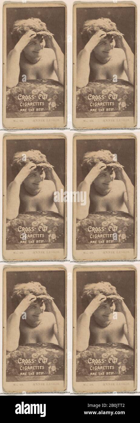 Pubblicato da W. Duke, Sons & Co., numero di carta 36, Annie Leslie, dalla serie Attori e Attrici (N145-2) rilasciato da Duke Sons & Co. Per promuovere Sigarette Cross Cut, 1880s, fotografia Albumen, foglio: 2 5/8 × 1 7/16 in. (6,6 × 3,7 cm Foto Stock
