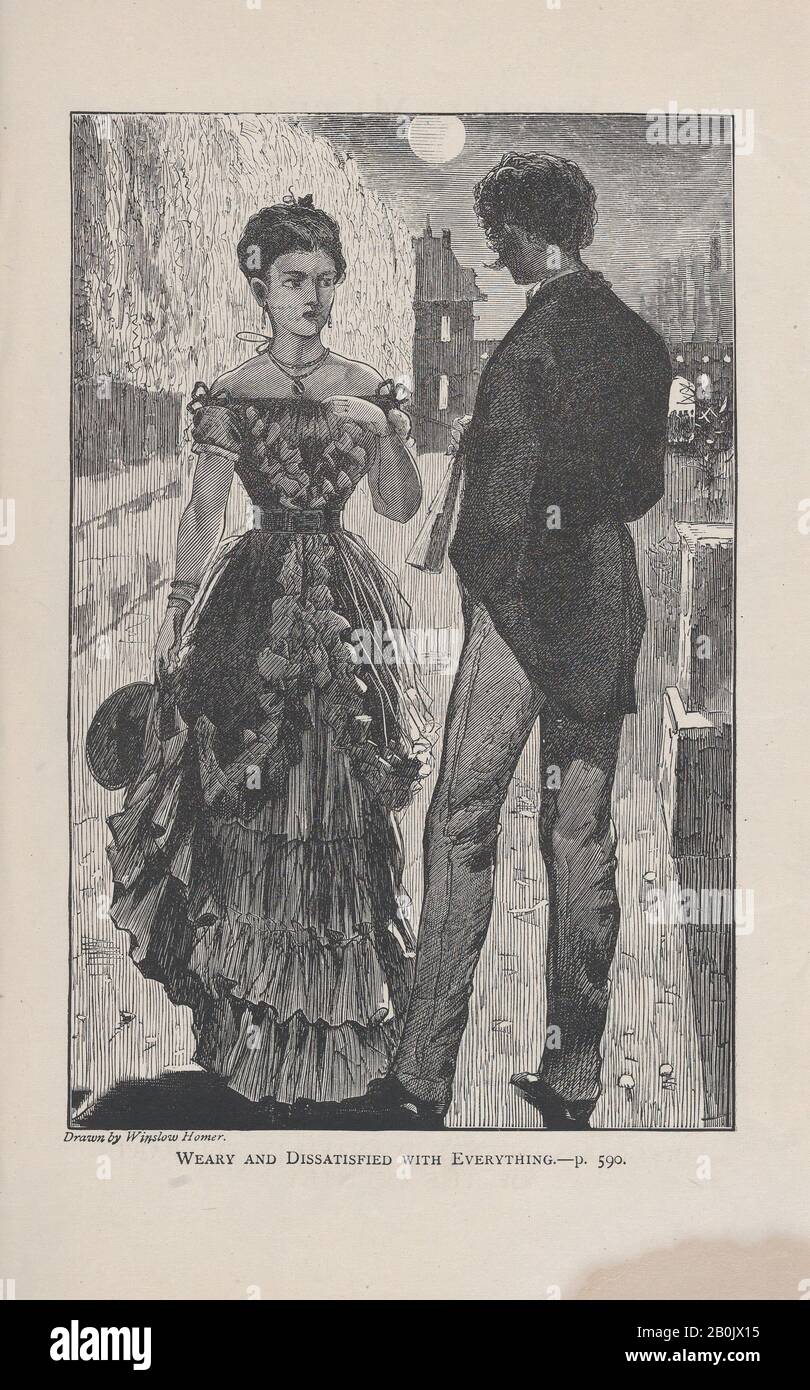 Dopo Winslow Homer, Stanco E Dissoddisfatto Di Tutto (La Galassia, Una Rivista Illustrata Di Lettura Divertente, Vol. Viii), Dopo Winslow Homer (Americano, Boston, Massachusetts 1836–1910 Prouts Neck, Maine), Novembre 1869, Incisione Del Legno, Immagine: 7 X 4 3/8 In. (17,8 x 11,1 cm), foglio: 9 7/16 x 5 11/16 in. (24 x 14,5 cm), stampe Foto Stock