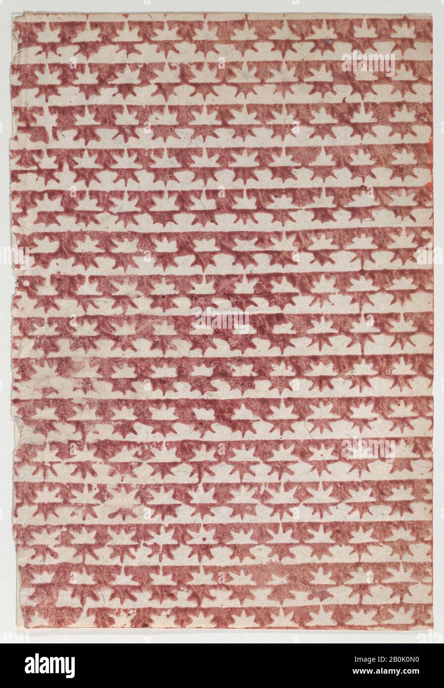 Anonymous, foglio con disegno stellare rosso generale, Anonimo, 18th secolo, 18th secolo, rilievo stampa (legno o metallo), foglio: 4 15/16 × 7 5/16 in. (12,6 × 18,5 cm), stampe Foto Stock