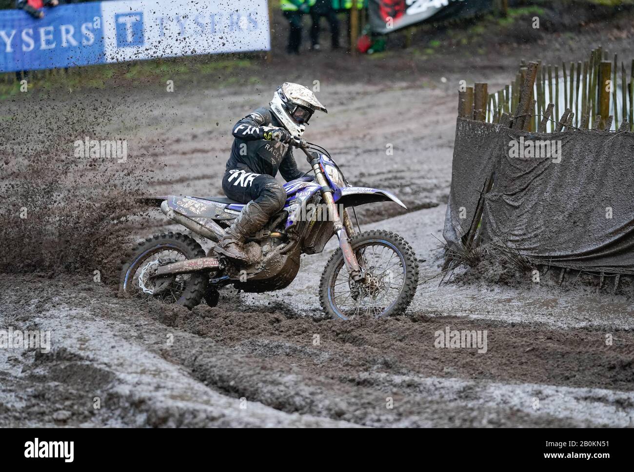 Howard Wainwright durante la pratica alla gara internazionale di motocross di Hawkstone, a Hawkstone Park, Shrewsbury, Regno Unito. 9 Febbraio 2020. (Foto di IOS/ESPA-Images) Foto Stock