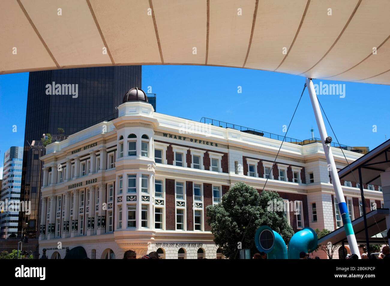 NEW ZEALAND, WELLINGTON, QUEENS WHARF, DOWNTOWN, NEW ZEALAND ACADEMY OF FINE ARTS Foto Stock