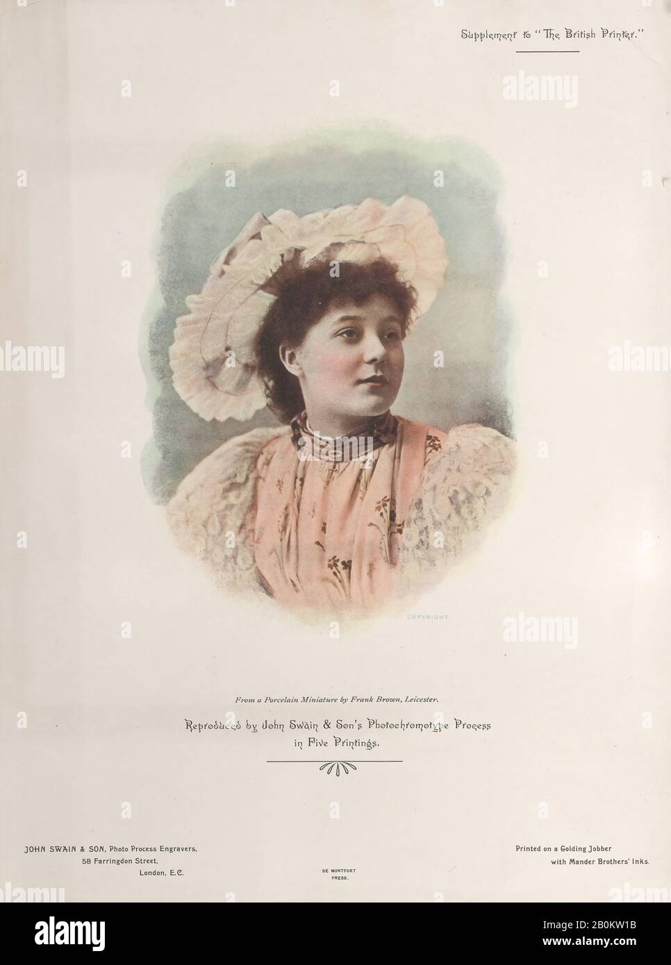 Anonymous, British, 19th secolo, Pubblicità per John Swain & Son, immagini Di Processo in 'The British Printer', Anonymous, British, 19th secolo, 19th secolo, litografia commerciale, foglio: 10 7/8 × 8 1/16 in. (27,6 × 20,4 cm Foto Stock