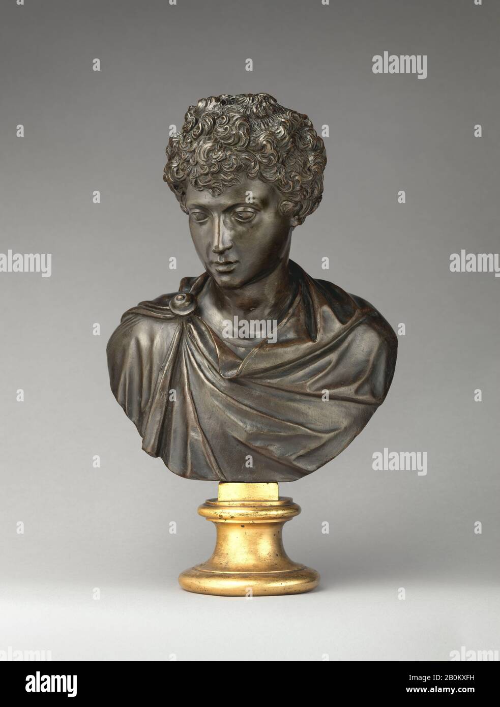 Marco Aurelio, Italiano, tardo 16th secolo, Italiano, Bronzo, base in ottone, altezza con base: 13 7/8 in. (35,2 cm), scultura-bronzo Foto Stock