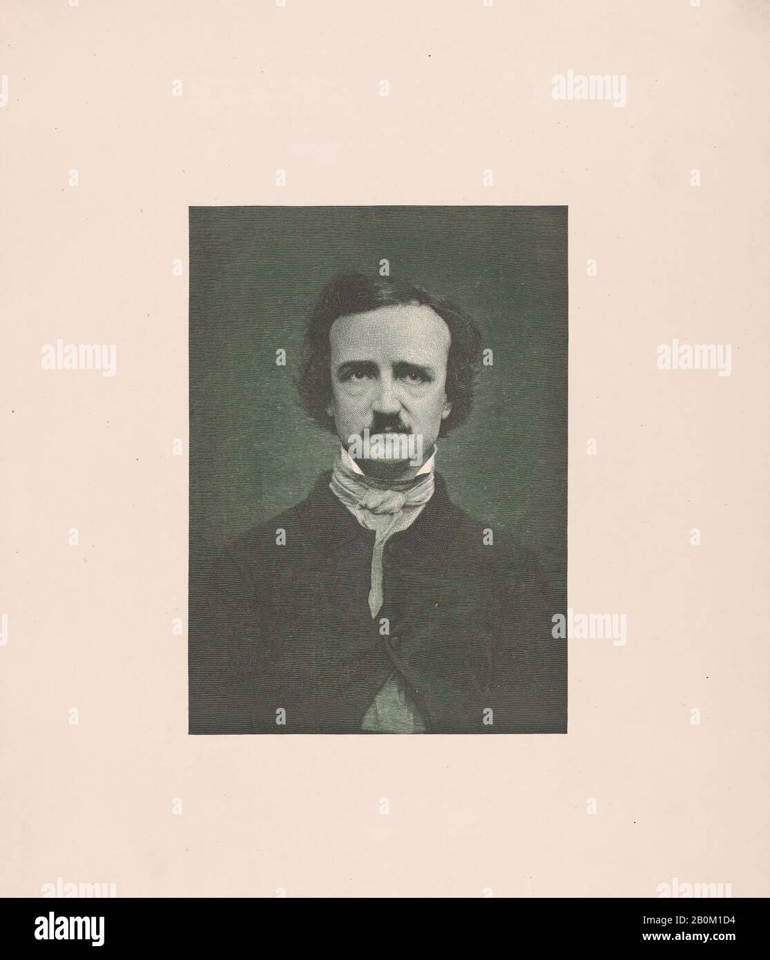 Timothy Cole, Ritratto Di Edgar Allan Poe, Timothy Cole (Americano, Londra 1852–1931 Poughkeepsie, New York), Dopo Eugène Carrière (Francese, Gournay 1849–1906 Parigi), 1880, Incisione Da Un Daguerreotype, Immagine: 6 13/16 × 4 15/16 In. (17,3 × 12,5 cm), foglio: 13 1/16 × 10 11/16 in. (33,2 × 27,1 cm), stampe Foto Stock