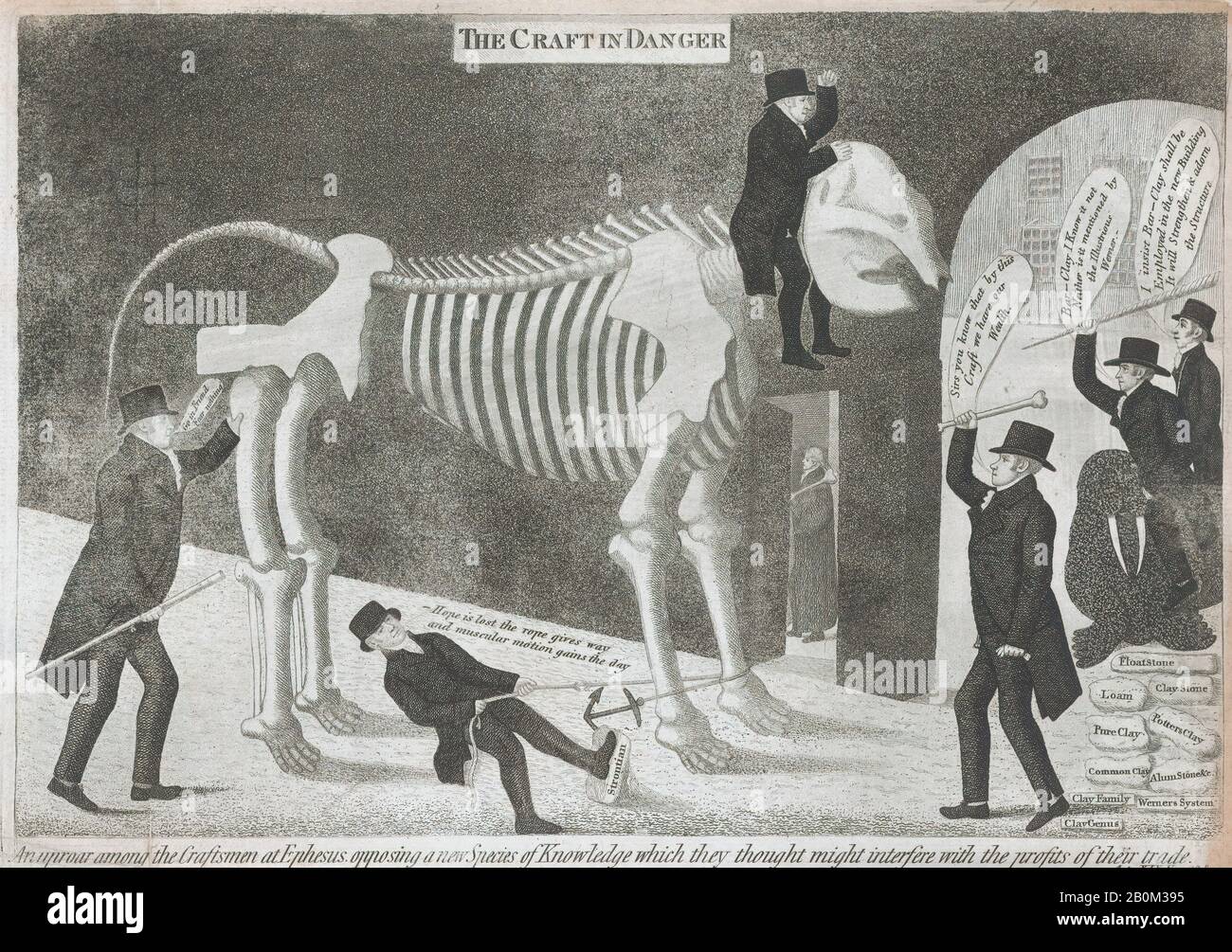 John Kay, The Craft In Danger, John Kay (British, Dalkeith, Scotland 1742–1826 Edinburgh), John Barclay, M.d. (Inglese, 1758–1826), 1817, Acquaforte e acquatinta, foglio: 7 7/8 × 11 1/8 in. (20 × 28,2 cm), stampe Foto Stock