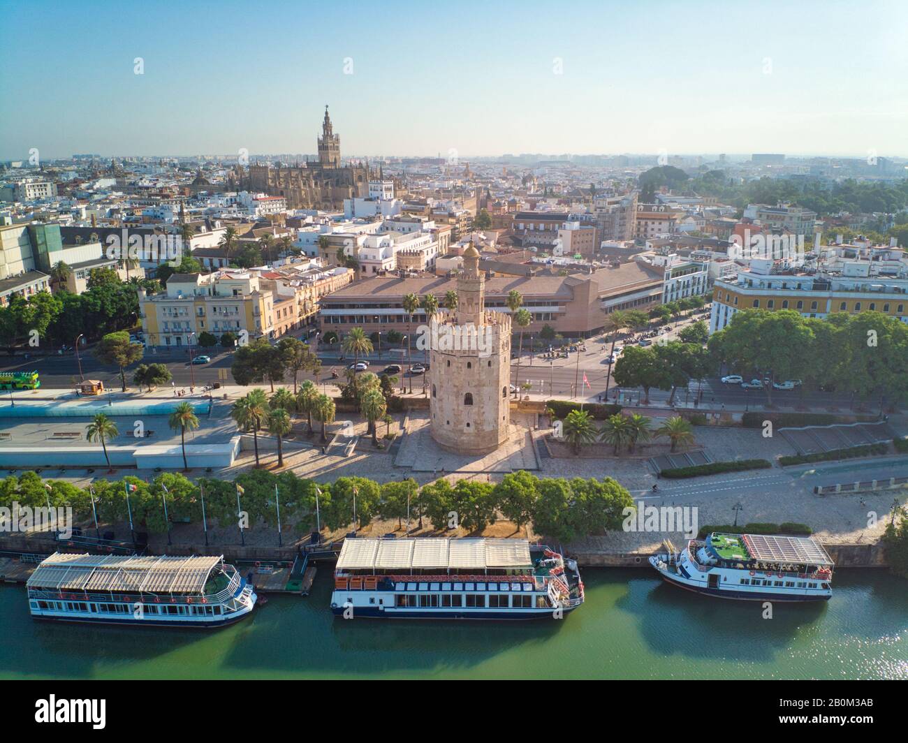 Veduta Aerea Di Torre Del Oro A Siviglia Spagna Foto Stock