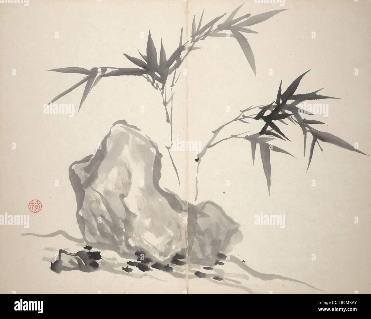 Tsubaki Chinzan, Chinzan Picture Album (Chinzan-ō gafu), Giappone, periodo Edo (1615–1868), Tsubaki Chinzan (giapponese, 1801–1854), 1851, Giappone, album di fisarmonica; inchiostro e colore su carta, 11 1/4 × 7 1/16 in. (28,5 × 18 cm), Libri Illustrati Foto Stock