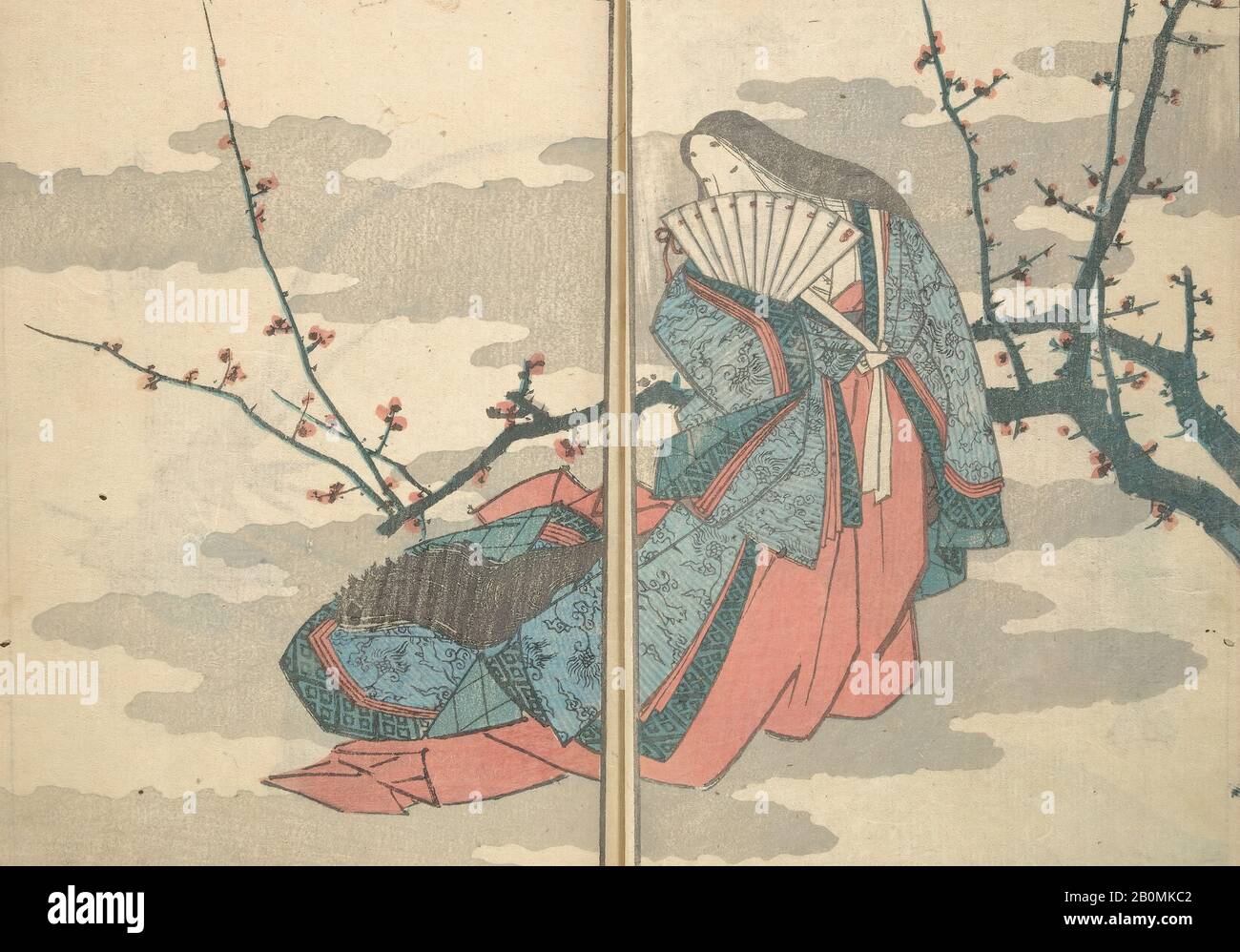 Katsushika Hokusai, Picture Book with Mixed Verses on Jōruri (Puppet Theatre) (Ehon jōruri zekku), Giappone, periodo Edo (1615–1868), Katsushika Hokusai (giapponese, Tokyo (Edo) 1760–1849 Tokyo (Edo)), 1815, Giappone, libro stampato Su Blocchi Di Legno; inchiostro e colore su carta, 10 × 7/6 in 8. (26 × 17,5 cm), Libri Illustrati Foto Stock