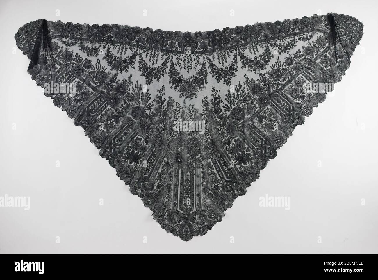 Shawl, Francese, 1860–70, Francese, Seta Foto Stock