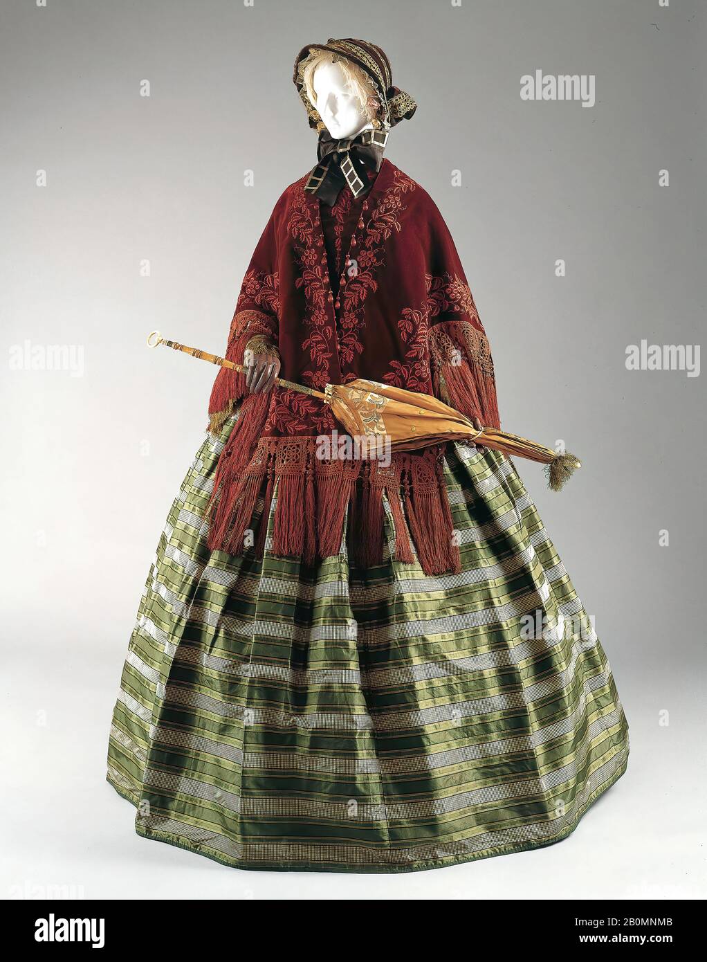 Mantello, Americano, 1848–53, Americano, Seta Foto Stock