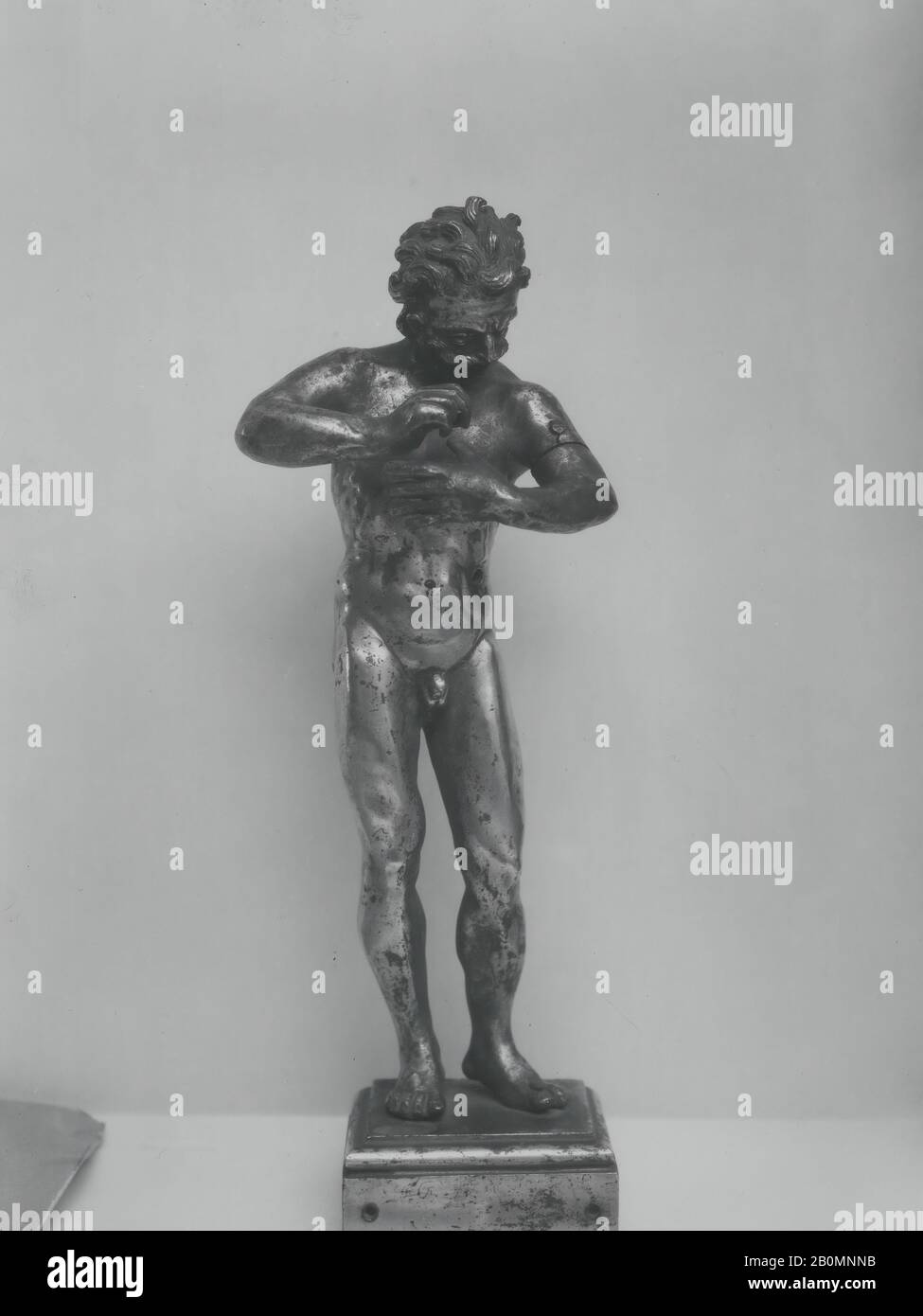 Marsyas giocando il doppio flauto (mancante), probabilmente tedesco, fine 16th secolo, probabilmente tedesco, bronzo Dorato, altezza: 11 1/8 in. (28,3 cm), scultura-bronzo Foto Stock