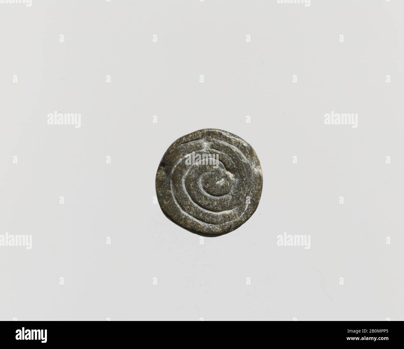 Sigillo di steatite, Minoan, Minoan III, Data ca. 2400–2200 a.C., Minoan, steatite, Diametro 1,5 cm; H. 1,05 cm, gemme Foto Stock