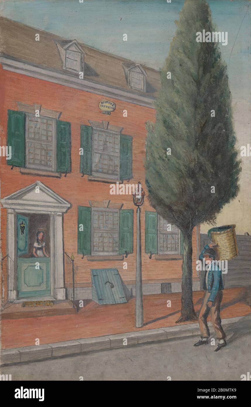 William P. Chappel, Tea Rusk and Brick House, American, William P. Chappel (americano, 1801–1878), 1870s, American, Oil on slate paper, 9 1/8 x 6" (23,2 x 15,2 cm), Dipinti Foto Stock