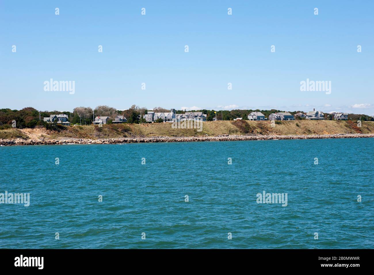 Vista dal traghetto di Vineyard Haven sulla Martha's Vineyard, Massachusetts, Stati Uniti. Foto Stock