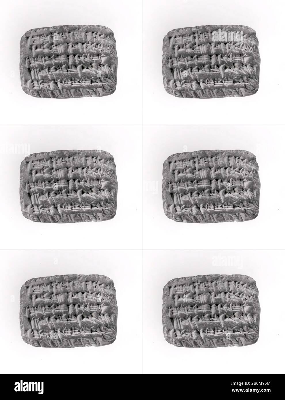 Compressa cuneiforme: Estratto conto, archivio Egibi, babilonese o achemenide, neobabilonese o achemenide, Data ca. 6th secolo a.C., Mesopotamia, babilonese o achemenide, argilla, 3,6 x 5 x 1,7 cm (1 3/8 x 2 x 5/8 in.), Clay-Tablets-Inscritti Foto Stock