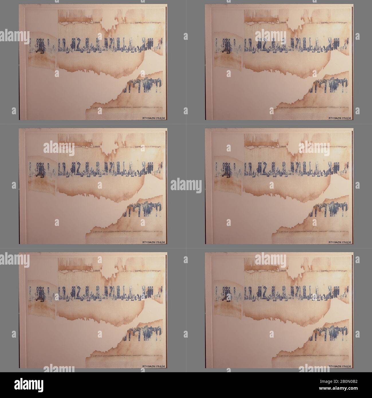 Frammento, 10th secolo, Attribuito all'Egitto, lino, seta; tessitura a trama, tessitura tessile: L. 29 in. (73,7 cm), W. 15 3/4 in. (40 cm), Monte: L. 33 1/8 in. (84,1 cm), W. 40" (101,6 cm), Textiles Foto Stock
