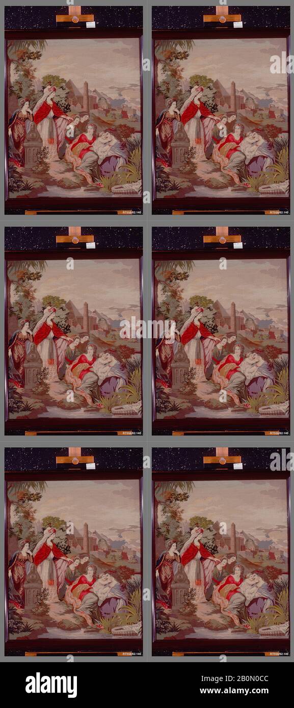 Mary Ann Parks Hammond, Immagine Ricamata, Americana, Mary Ann Parks Hammond (1839–1866), Ca. 1855, Possibilmente fatto a New York, Stati Uniti, americano, lino ricamato con lana, 37 3/4 x 43 7/8 in. (95,9 x 111,4 cm), Textiles Foto Stock