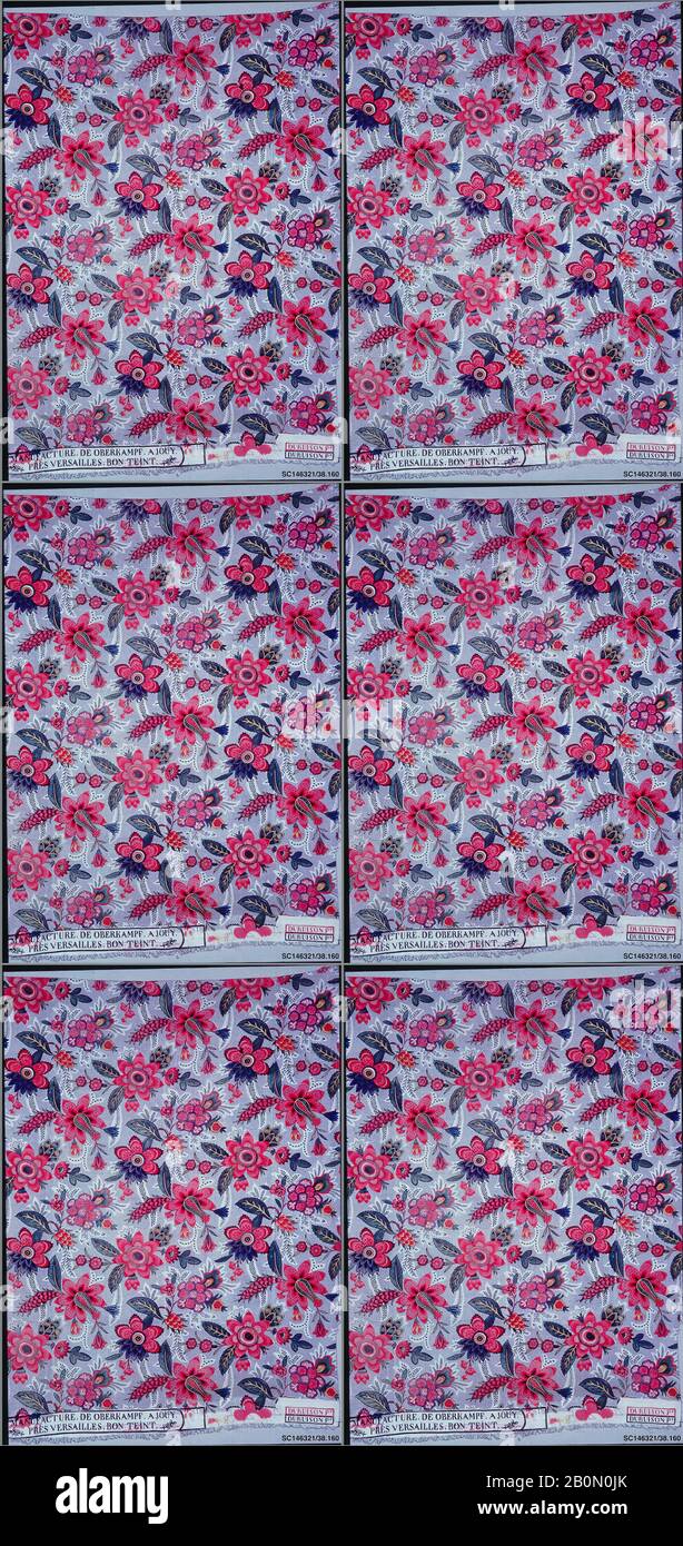 Oberkampf Manufactory, Piece, French, Jouy-en-Josas, fine 18th secolo, French, Jouy-en-Josas, Cotton, L. 40 3/4 x W. 31 1/2 pollici, 103,5 x 80,0 cm, Textiles-Printed Foto Stock