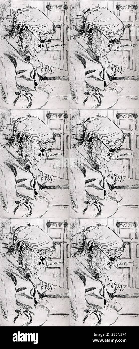 Umberto Boccioni, Maria Sacchi Reading, Umberto Boccioni (Italiano, Reggio 1882–1916 Sorte), 1907, Drypoint, 19 X 12 5/8 In. (48,3 x 32,1 cm), stampe Foto Stock