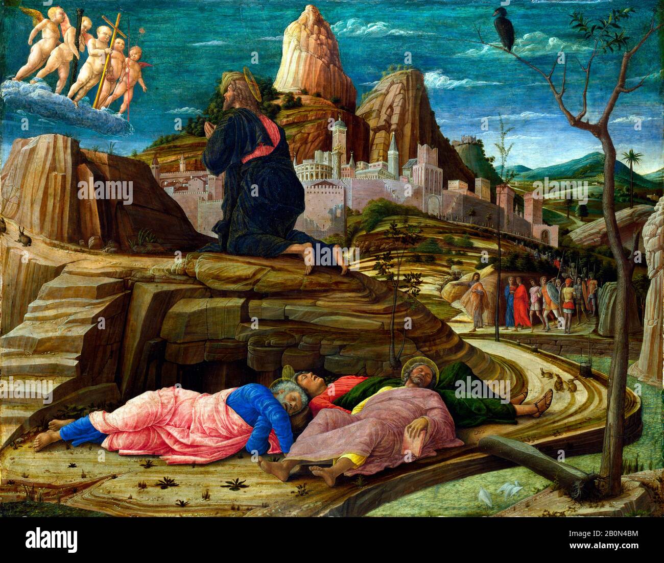 L'agonia nel Giardino del Getsemani - Andrea Mantegna, circa 1460 Foto Stock