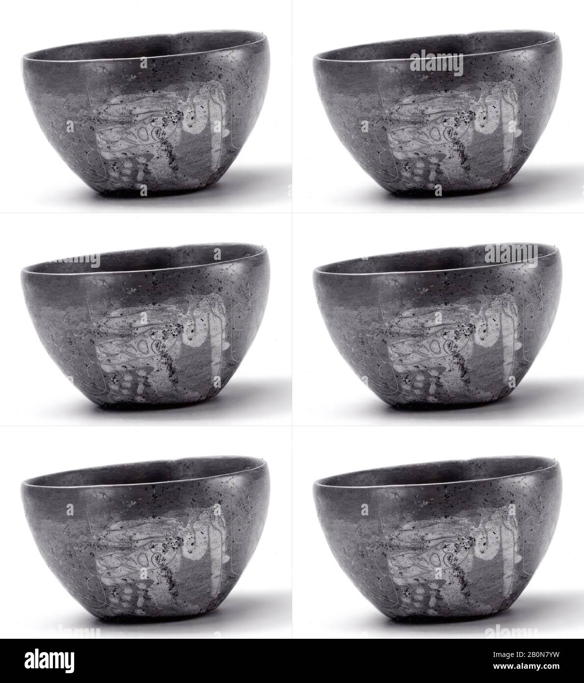 Vaso, Nopiloa, 7th–10th secolo, Messico, Mesoamerica, Veracruz, Nopiloa, Ceramica, H. 1 5/8 in., contenitori di ceramica Foto Stock