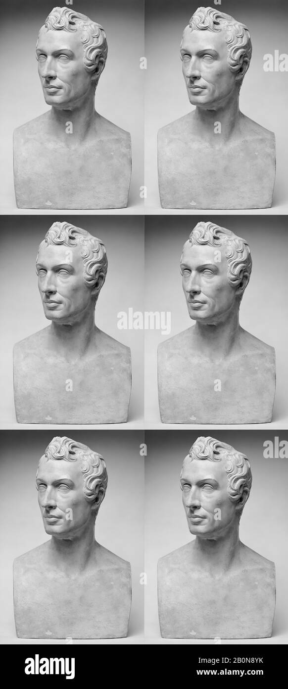 Horatio Greenough, Samuel Finley Breese Morse, American, Horatio Greenough (americano, Boston, Massachusetts 1805–1852 Somerville, Massachusetts), 1831; cast probabilmente 1928?, americano, intonaco Dipinto, 22 x 11 1/2 x 6 1/2 in. (55,9 x 29,2 x 16,5 cm), scultura Foto Stock Horatio Greenough, Samuel Finley Breese Morse, American, Horatio Greenough (americano, Boston, Massachusetts 1805–1852 Somerville, Massachusetts), 1831; cast probabilmente 1928?, americano, intonaco Dipinto, 22 x 11 1/2 x 6 1/2 in. (55,9 x 29,2 x 16,5 cm), scultura Foto Stock