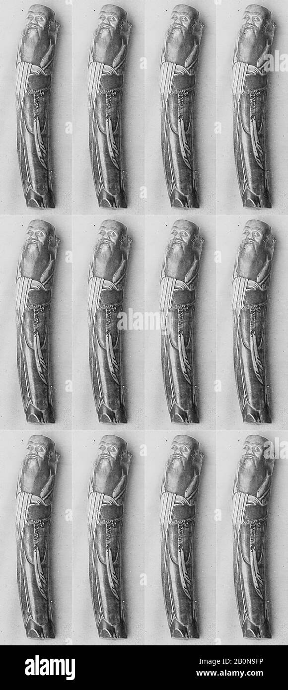 Figure scolpite, Cina, dinastia Ming (1368–1644), Data 15th secolo, Cina, Avorio, H.8 in. (20,3 cm), Ivori Foto Stock