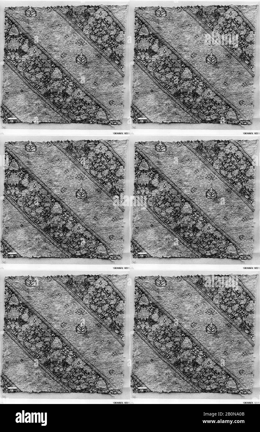 Trousering donna, Trousering, 18th secolo, Attribuito all'Iran, seta su cotone, 16 pollici di altezza 16,00 pollici di larghezza (40,6 cm di altezza 40,6 cm di larghezza), Textiles-Ricamato Foto Stock