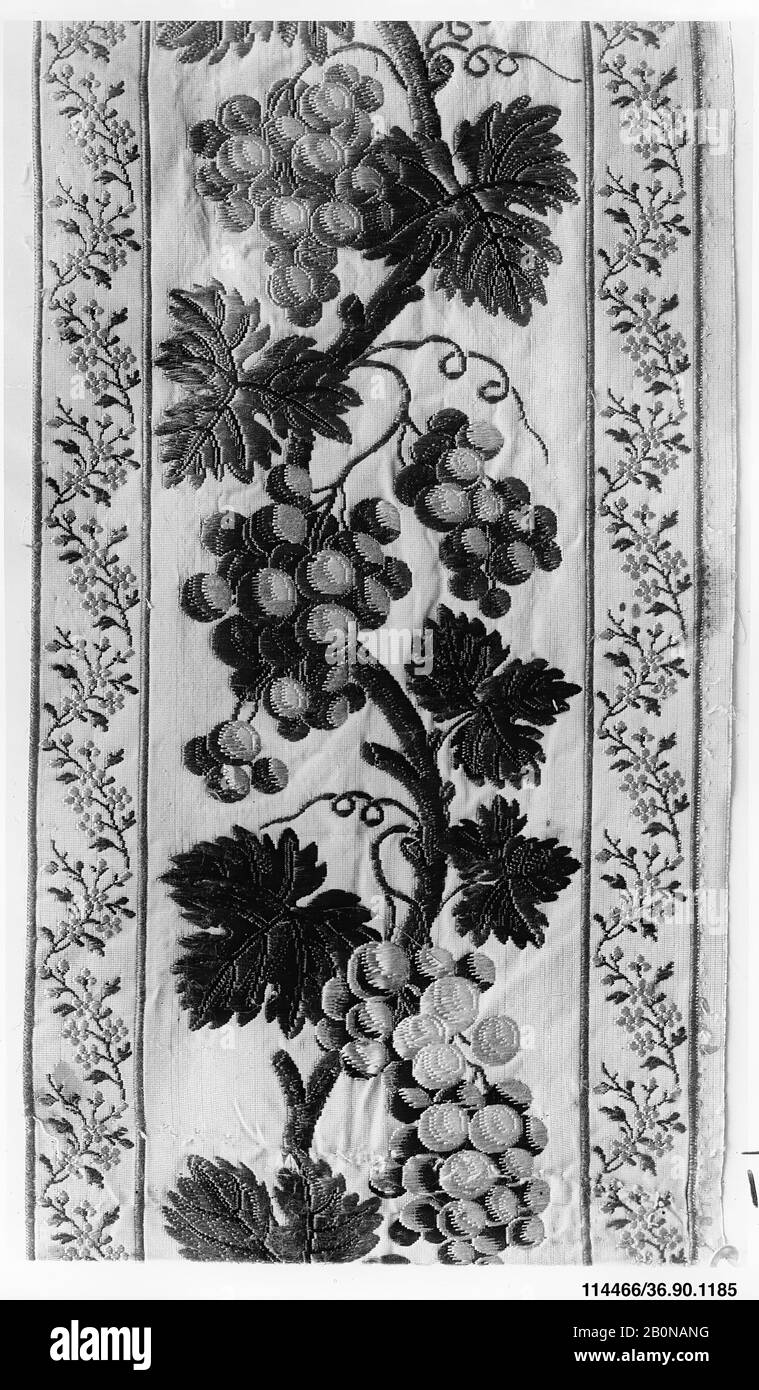 Pezzo, forse austriaco, ca. 1836, forse austriaco, Seta, L. 14 x W. 35,6 x 18,4 cm, tessuto tessile Foto Stock