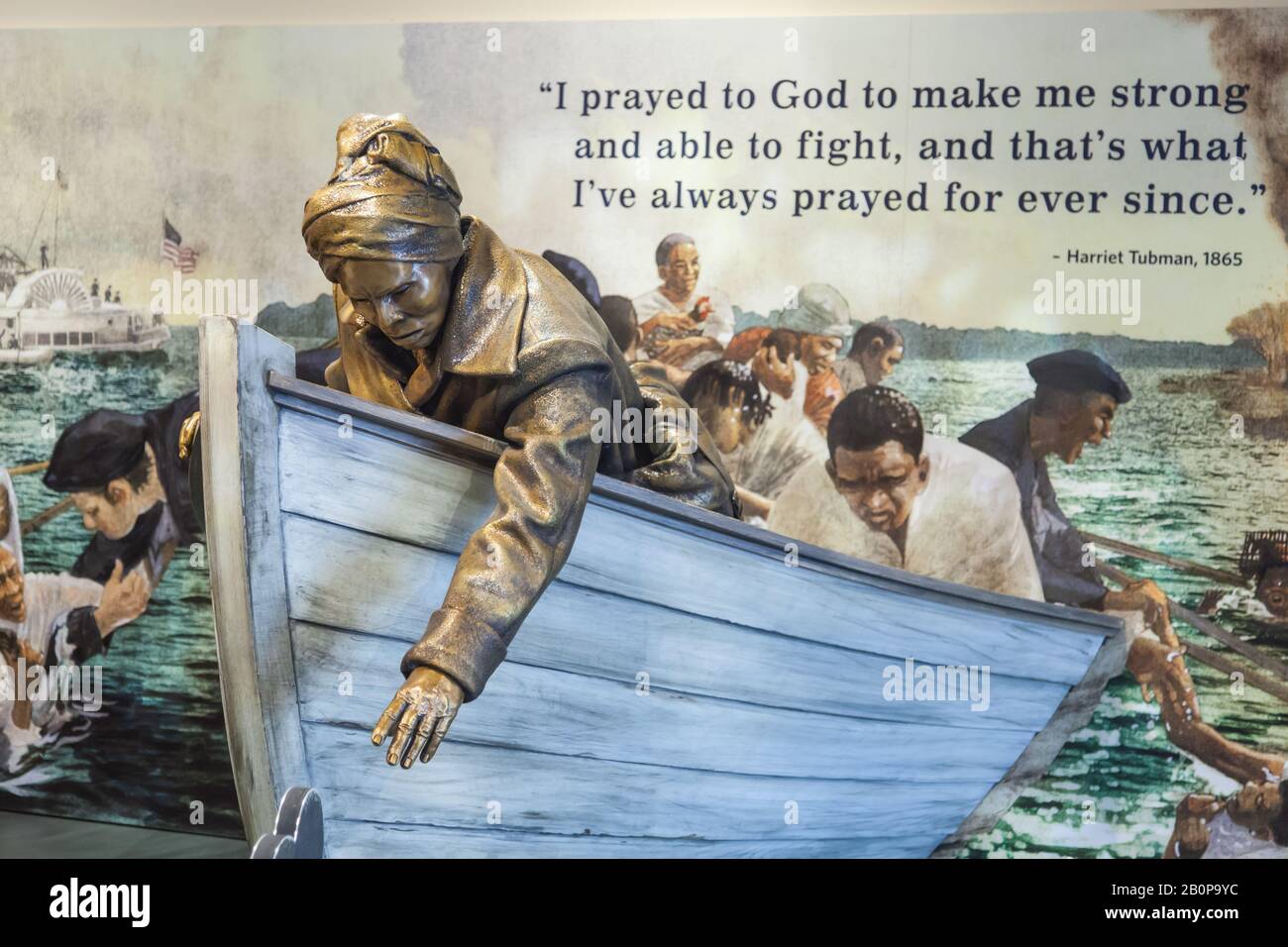 Statue di bronzo nell'Harriet Tubman NHP in Church Creek, MD Foto Stock