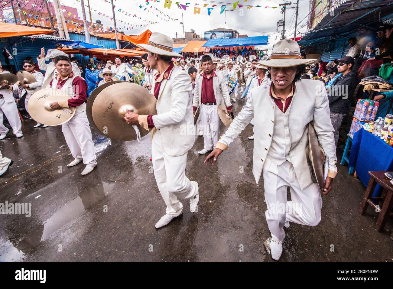 Musicisti Oruro Carnevale, Bolivia Foto Stock