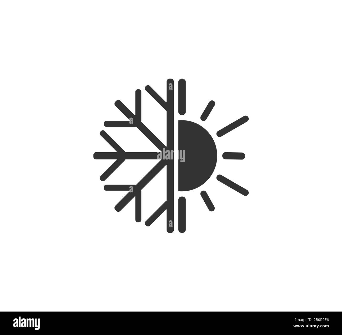 Icona caldo, freddo. Illustrazione vettoriale, design piatto. Illustrazione Vettoriale