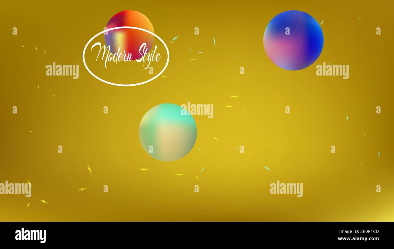 Spazio incontaminato fantasia. Trama di sfondo, smoot. Tema di illustrazione colorifico comune. Colore oro. Super pianeti sfondo a tema. Sfondo colorato Illustrazione Vettoriale