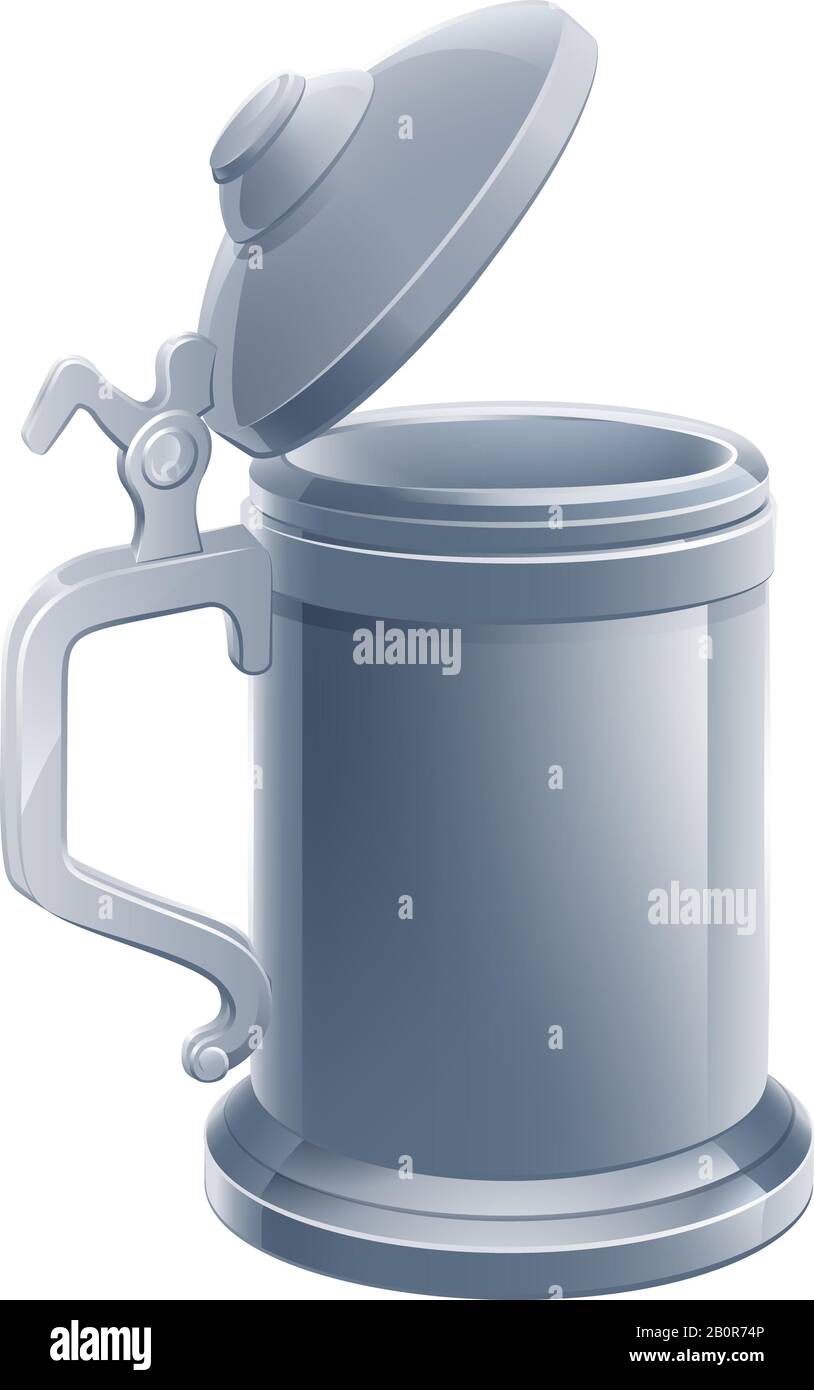 Birra Stein Pinta Cartoon Tankard Mug Drink Illustrazione Vettoriale