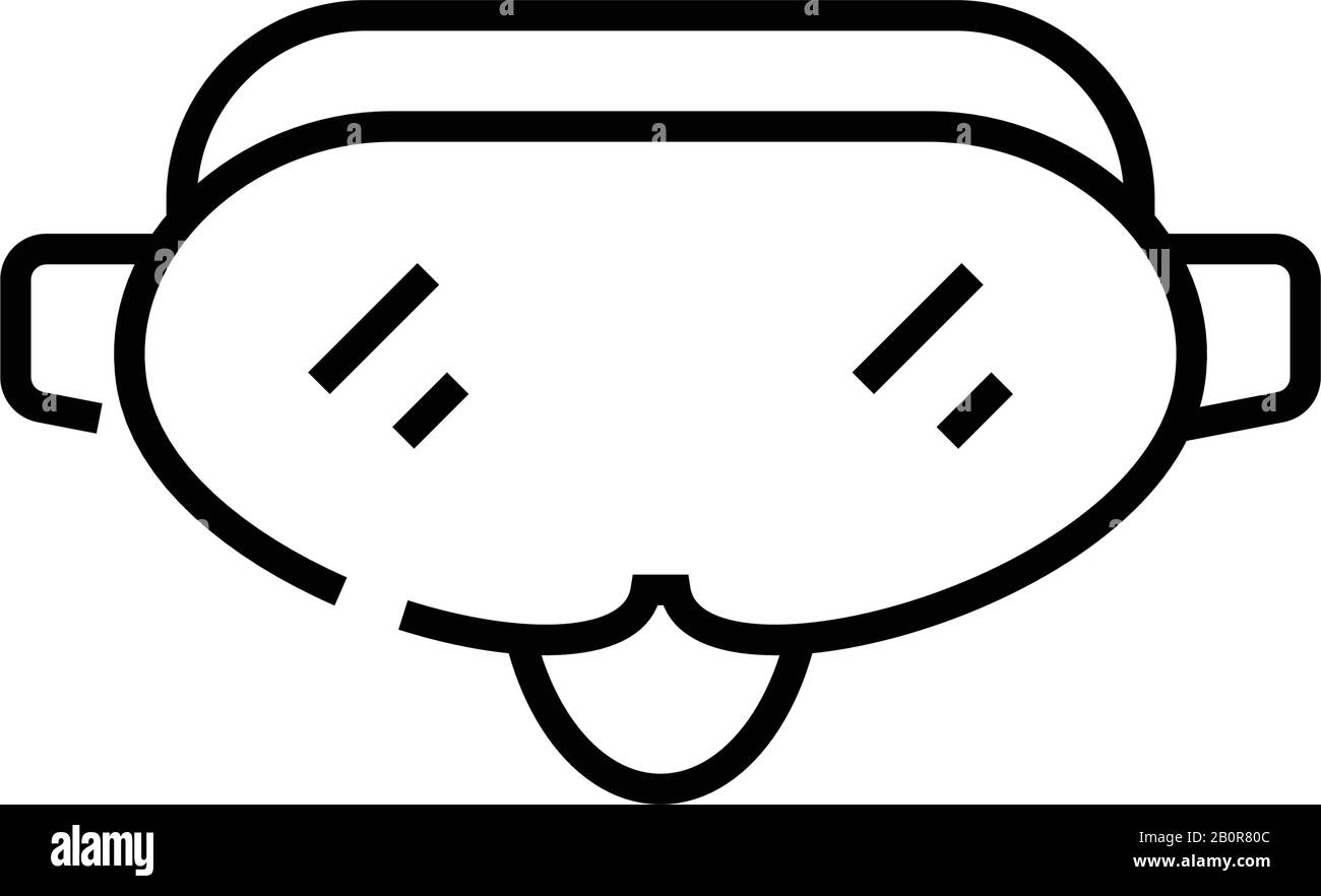 Icona della linea della maschera alpina, simbolo concettuale, illustrazione del vettore di contorno, simbolo lineare. Illustrazione Vettoriale