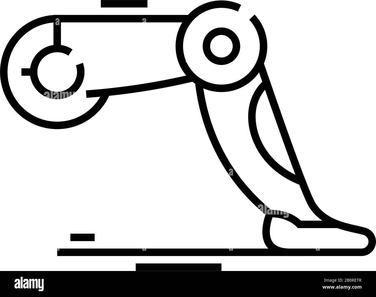 Icona della linea Bot Legs, simbolo concettuale, illustrazione vettoriale outline, simbolo lineare. Illustrazione Vettoriale