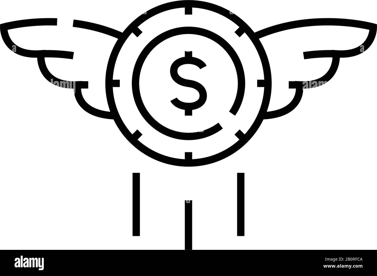 Icona della linea Angel Investments, simbolo del concetto, illustrazione vettoriale del contorno, simbolo lineare. Illustrazione Vettoriale