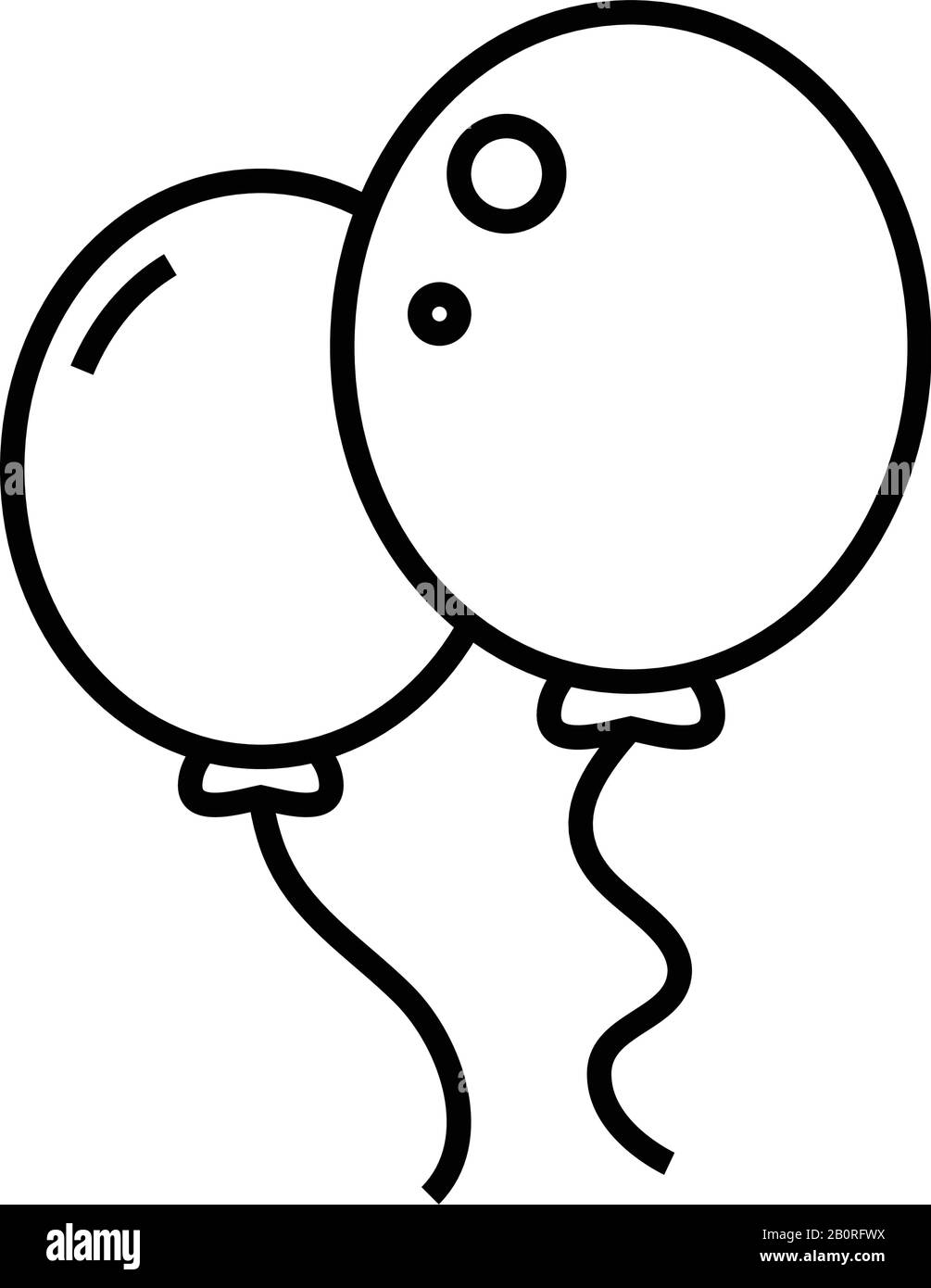 Icona della linea di baloon, simbolo concettuale, illustrazione del vettore di contorno, simbolo lineare. Illustrazione Vettoriale