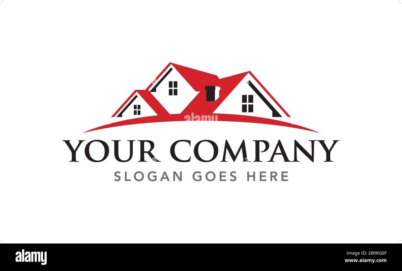 Agenti Immobiliari, Architetto, Roofing, Ristrutturazione E Modello Di Logo Vettore Ipotecario Illustrazione Vettoriale