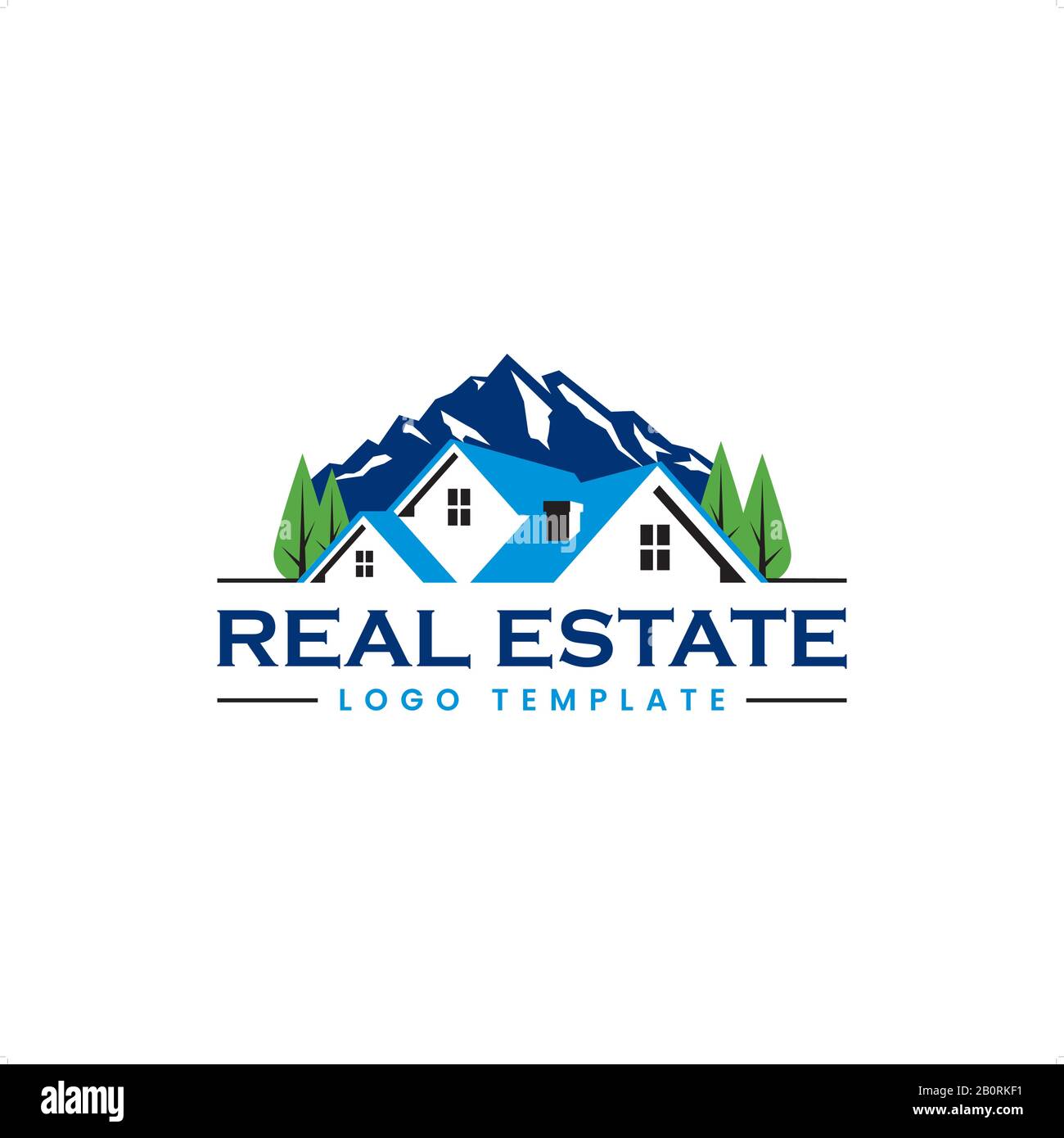 Agenti Immobiliari, Architetto, Roofing, Ristrutturazione E Modello Di Logo Vettore Ipotecario Illustrazione Vettoriale