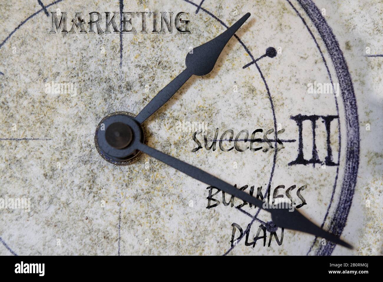 concetto di successo di tempo nel marketing e nel business plan Foto Stock