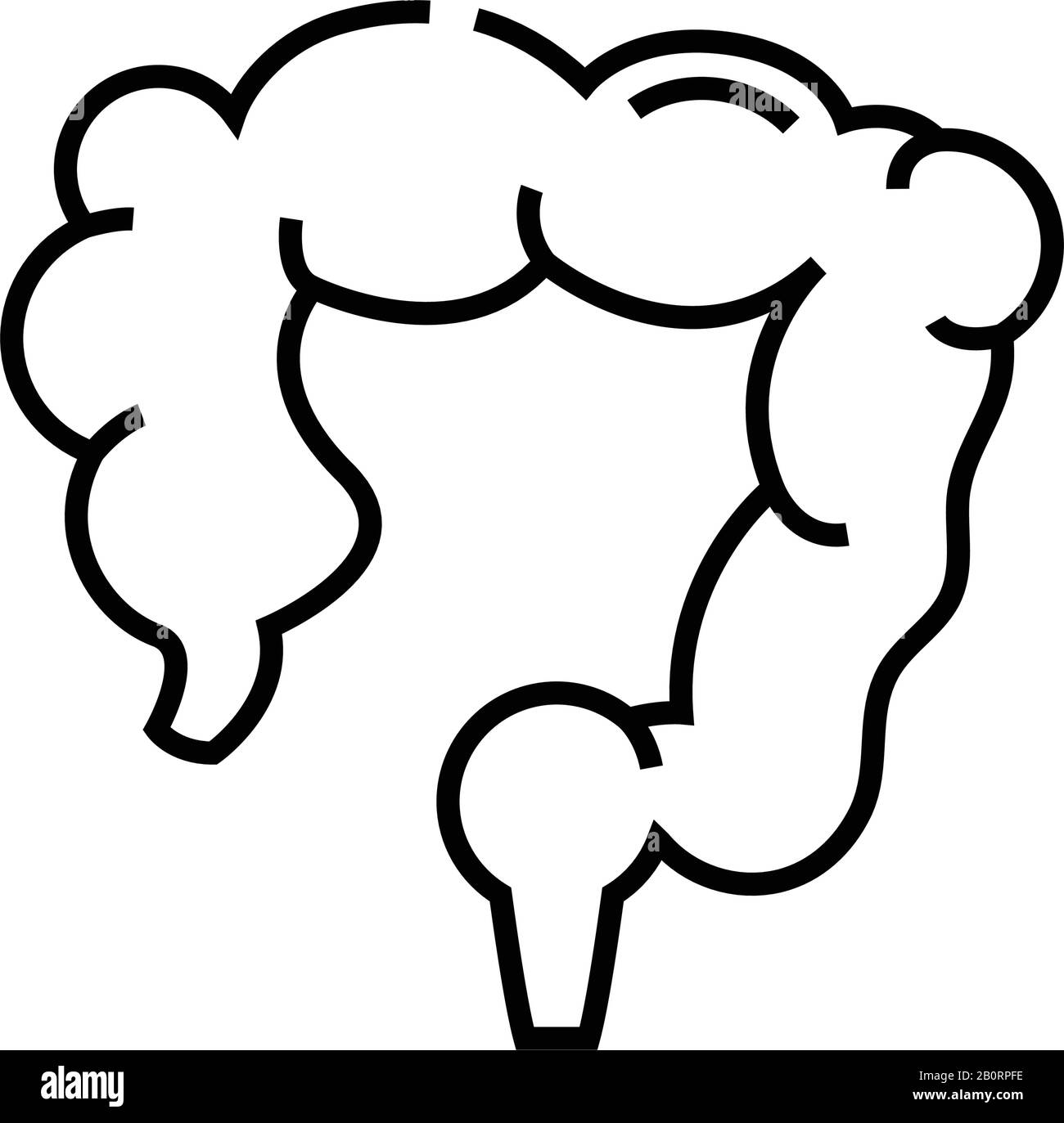 Icona della linea intestinale, simbolo concettuale, illustrazione del vettore di contorno, simbolo lineare. Illustrazione Vettoriale