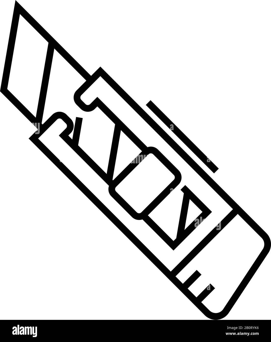 Icona della linea di taglio della scatola, simbolo concettuale, illustrazione del vettore di contorno, simbolo lineare. Illustrazione Vettoriale