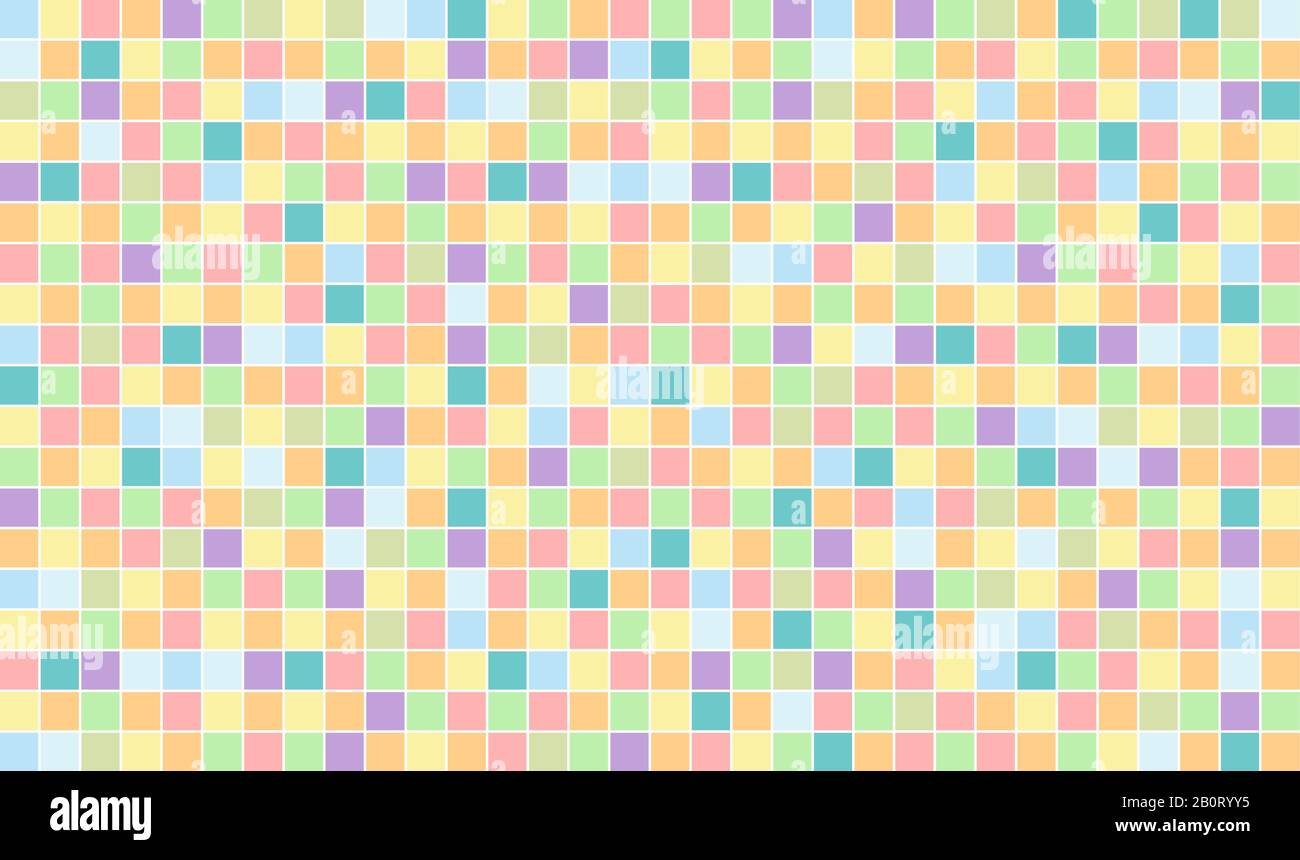Astratto quadrato pixel sfondo mosaico. Piastrelle modello colorato. Illustrazione Vettoriale
