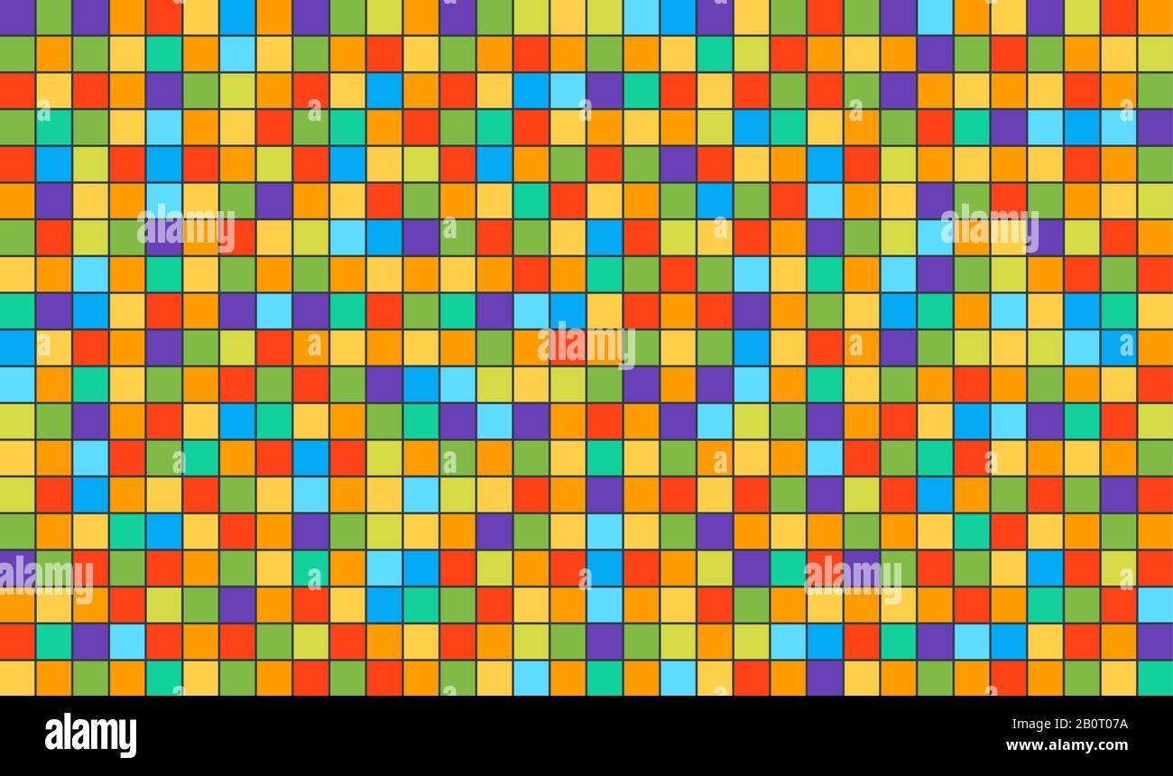 Astratto quadrato pixel sfondo mosaico. Sfondo pixel colorato. Illustrazione Vettoriale